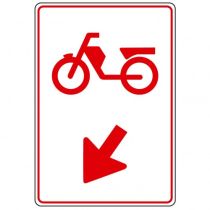 Verkeersbord D104, Gebod voor bromfietser het bord te passeren aan de zijde die de pijl aangeeft
