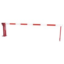 Handbediende slagboom met pendelsteun en gasdrukveer, overspanning 540 cm, rood/wit