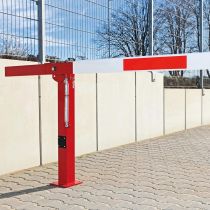Handbediende lichte slagboom met gasdrukveer, overspanning 372 cm, rood/wit