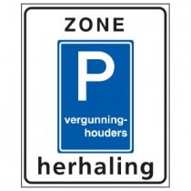 Verkeersbord E09zh, Parkeergelegenheid alleen bestemd voor vergunninghouders, herhaling zone