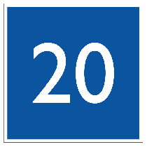 Scheepvaartbord E.5.1 / Toestemming ligplaats te nemen tot ten hoogste het aantal aangegeven meters.