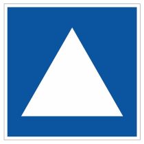 Scheepvaartbord E.5.4 / Toestemming ligplaats te nemen (ankeren en meren) uitsluitend voor duwvaart die geen blauwe kegels of lichten behoeft te voeren, aan de zijde van de vaarweg waar het bord is geplaatst