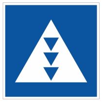 Scheepvaartbord E.5.7 / Toestemming ligplaats te nemen (ankeren en meren) uitsluitend voor duwvaart die drie blauwe kegels of drie blauwe lichten moet voeren aan de zijde van de vaarweg, waar het bord is geplaatst