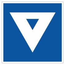 Scheepvaartbord E.5.9 / Toestemming ligplaats te nemen (ankeren en meren) uitsluitend voor andere schepen dan duwvaart die één blauwe kegel of één blauw licht moeten voeren, aan de zijde van de vaarweg waar het bord is geplaatst