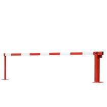 Handbediende slagboom met vaste steun en gasdrukveer, overspanning 440 cm, rood/wit