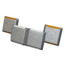 Wegdekreflector aluminium met 2 reflectors, 100 x 100 mm