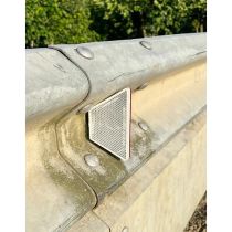 Geleiderailreflector trapezium, kleur reflector ambergeel/wit