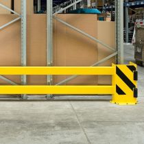 Black Bull rek- en hoekbeschermer met geleiderollen (B) - 230/270 x 50 x 19 cm - zwart/geel