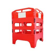 Inklapbaar afzethek HDPE, 300 x 100 cm, kleur rood