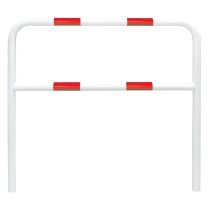 Veiligheidsbeugel Ø 60 mm, breedte 150 cm, verzinkt en gecoat, ingraven, wit/rood