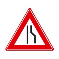 Verkeersbord J18 - Waarschuwing rijbaanversmalling rechts