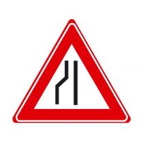 Verkeersbord J19 - Waarschuwing rijbaanversmalling links