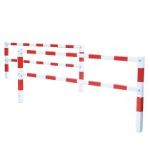 Dubbel afzethek, sluishek, breedte per afzethek 250 cm, draaibaar, rood/wit