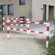 Dubbel afzethek, sluishek, breedte per afzethek 350 cm, draaibaar, rood/wit