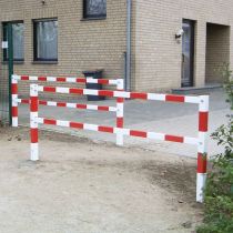 Dubbel afzethek, sluishek, breedte per afzethek 200 cm, draaibaar, rood/wit