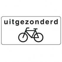 Onderbord OB52, uitgezonderd fietsers