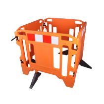 Inklapbaar HDPE afzethek, 110 x 100 cm, kleur oranje