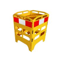 Inklapbaar afzethek HDPE, 300 x 100 cm, kleur geel