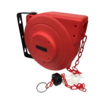 Kettinghaspel 20 meter x 5 cm, rood/wit pvc ketting