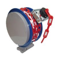 Kettinghaspel zelfoprollend 15 meter, rood/wit pvc ketting