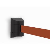 Wandcassette zwart met uittrekbaar lint 4,60 meter, kleur lint licht bruin