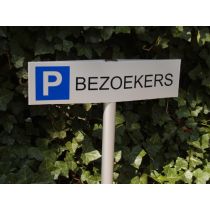 Parkeerbord Bezoekers 12.5x50 cm