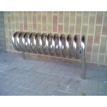 Fietsenrek RVS in spiraalvorm, 2 staanders ingraven